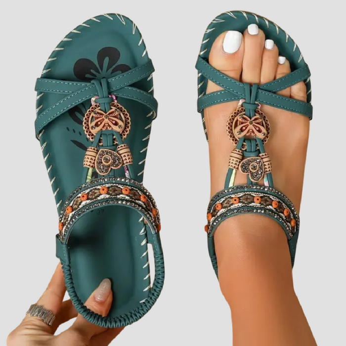 Vittoria | Sandalias en color Verde Oscuro