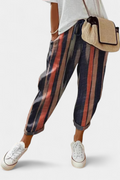 Mely Pantalones de Lino de Corte Relajado y Estilo Atemporal en color Multicolor