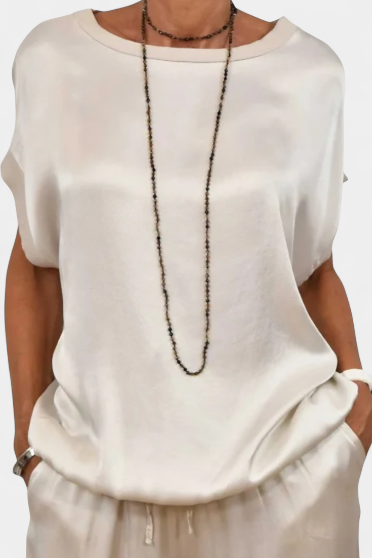 Blasa Conjunto de Primavera de Dos Piezas con Estilo Sofisticado en color Blanco