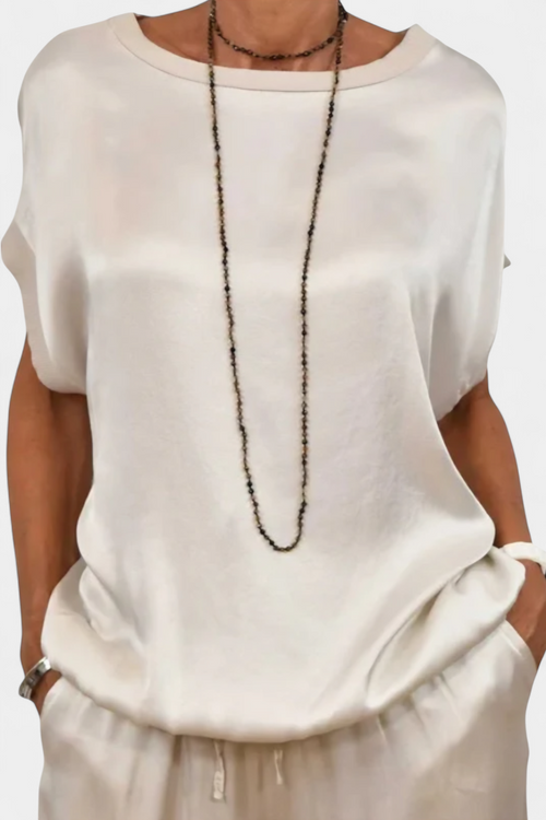Blasa Conjunto de Primavera de Dos Piezas con Estilo Sofisticado en color Blanco