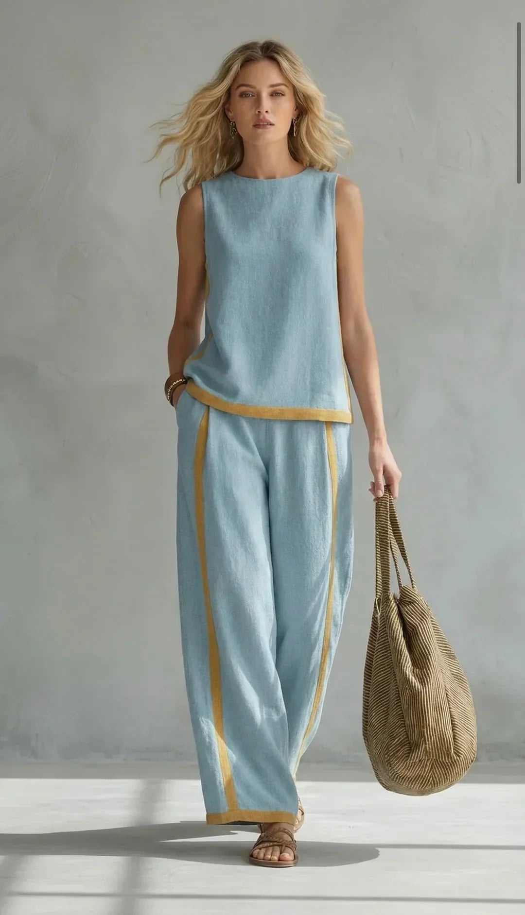 Leila | Conjunto elegante de dos piezas en color Gris