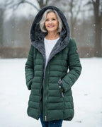 Olivia | Chaqueta de invierno acolchada en color Verde oscuro