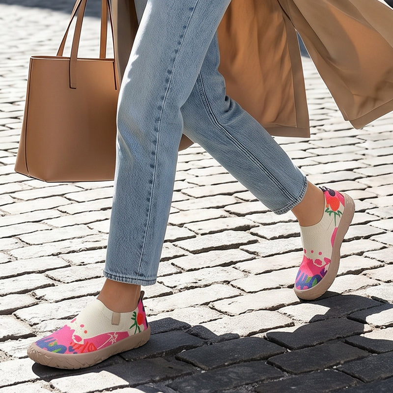 Severina | Zapatilla de Caminar Ligera Multicolor en color Beige