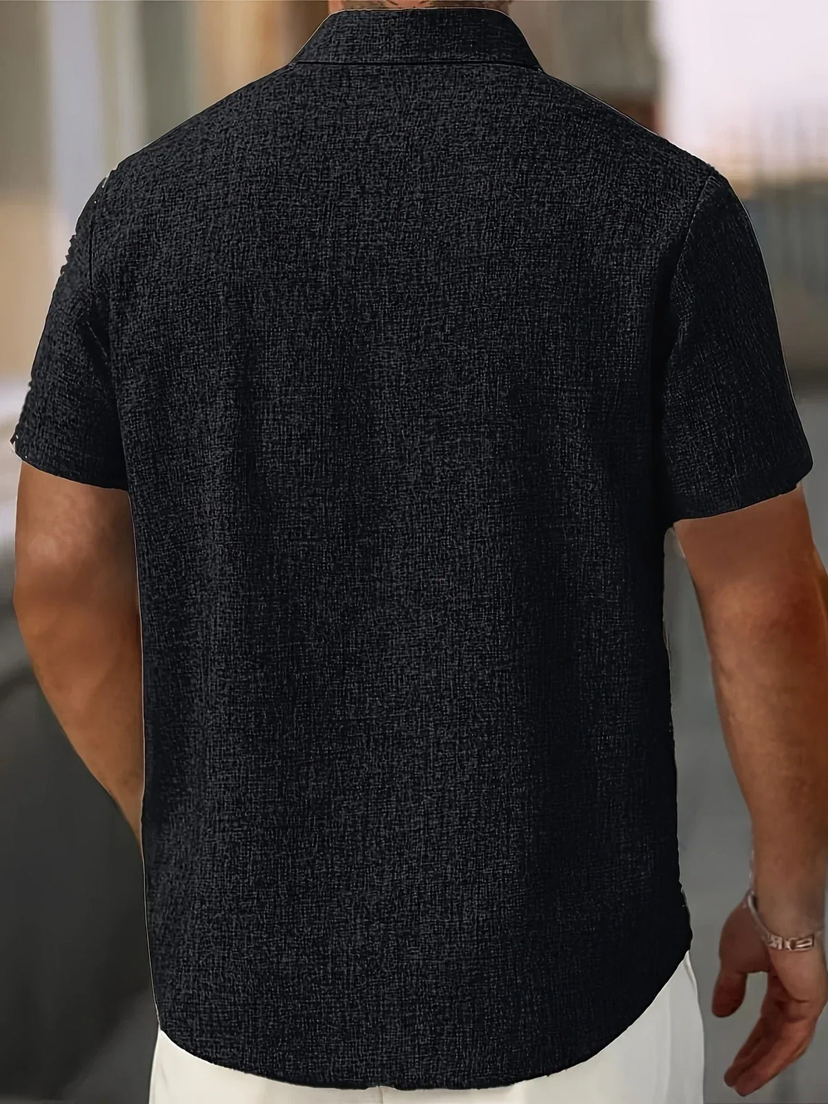 Bartolomé | Camisa ligera de manga corta en mezcla de lino
