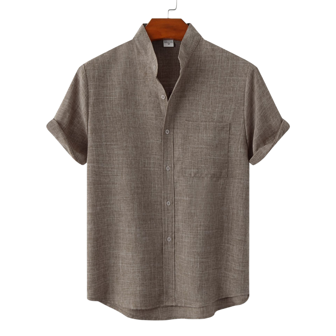 Leoncio | Camisa lisa de algodón con botones
