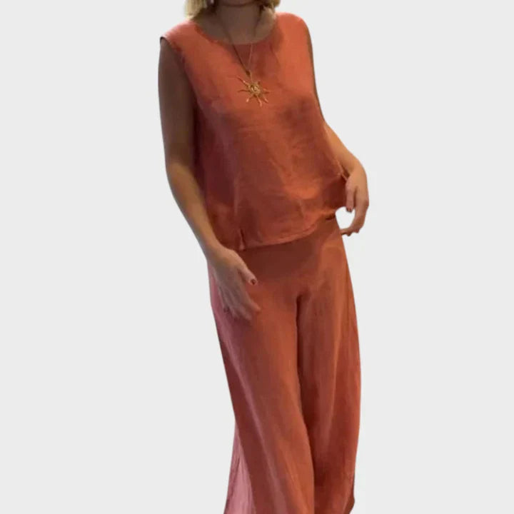 Paloma | Conjunto boho de dos piezas en color Beige