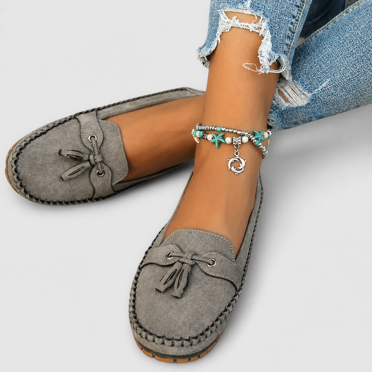 Pura | Mocasín Ortopédico con Lazo en color Azul Marino
