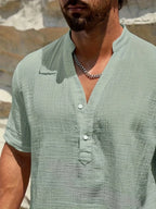 Arnaldo | Camisa elegante de verano con cuello alto