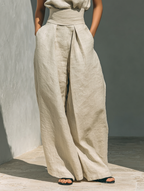 Venancia | Conjunto Minimalista Top y Pantalón Ancho en color Verde Militar