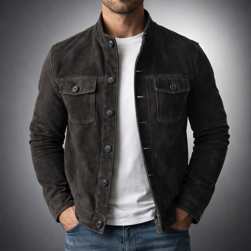 César | Cazadora bomber de ante premium