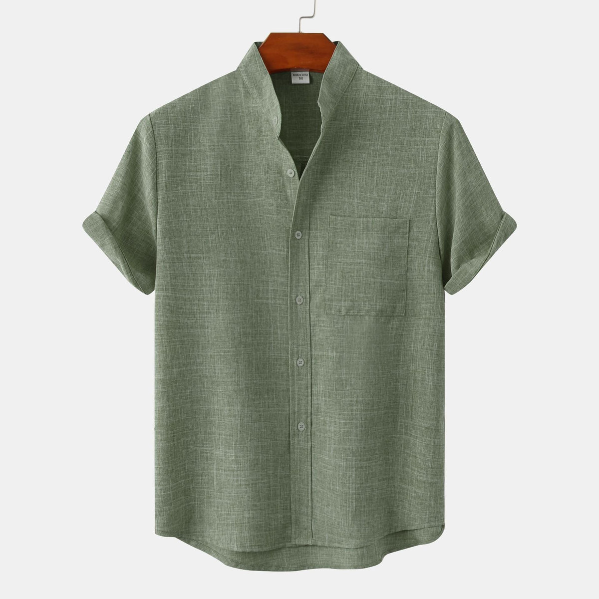 Leoncio | Camisa lisa de algodón con botones