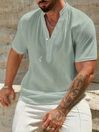 Arnaldo | Camisa elegante de verano con cuello alto