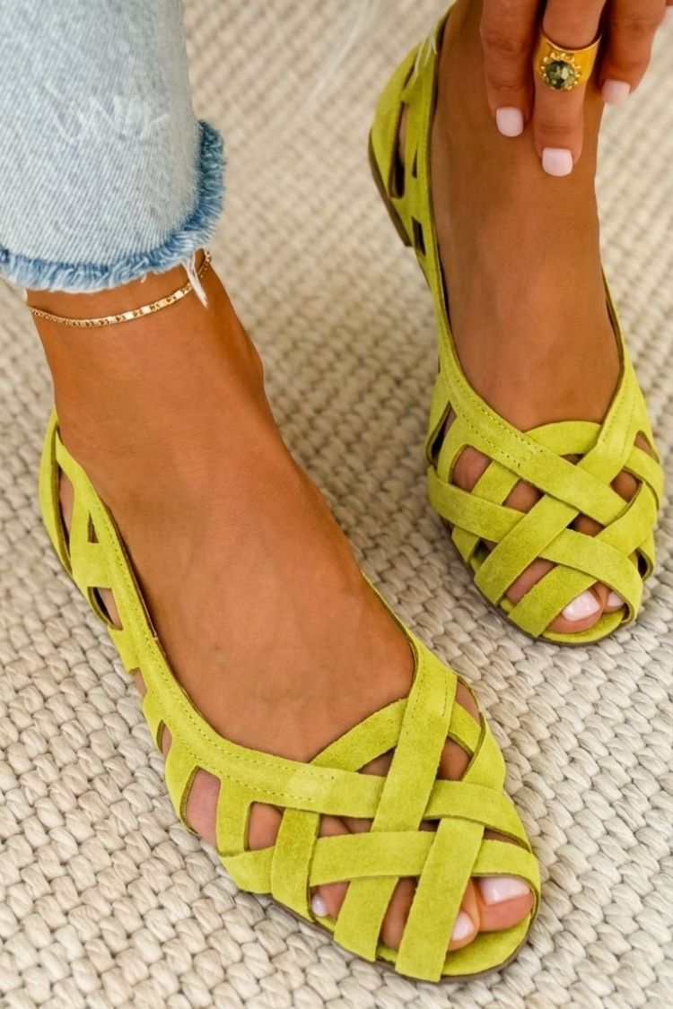 Manuela | Sandalias Planas Trenzadas en color Beige