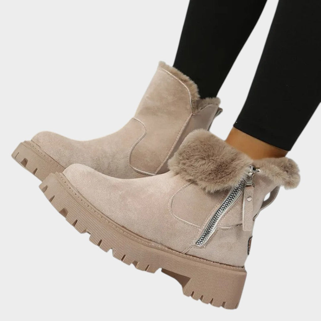 Nuvea | Botas de invierno cálidas y cómodas en color Caqui