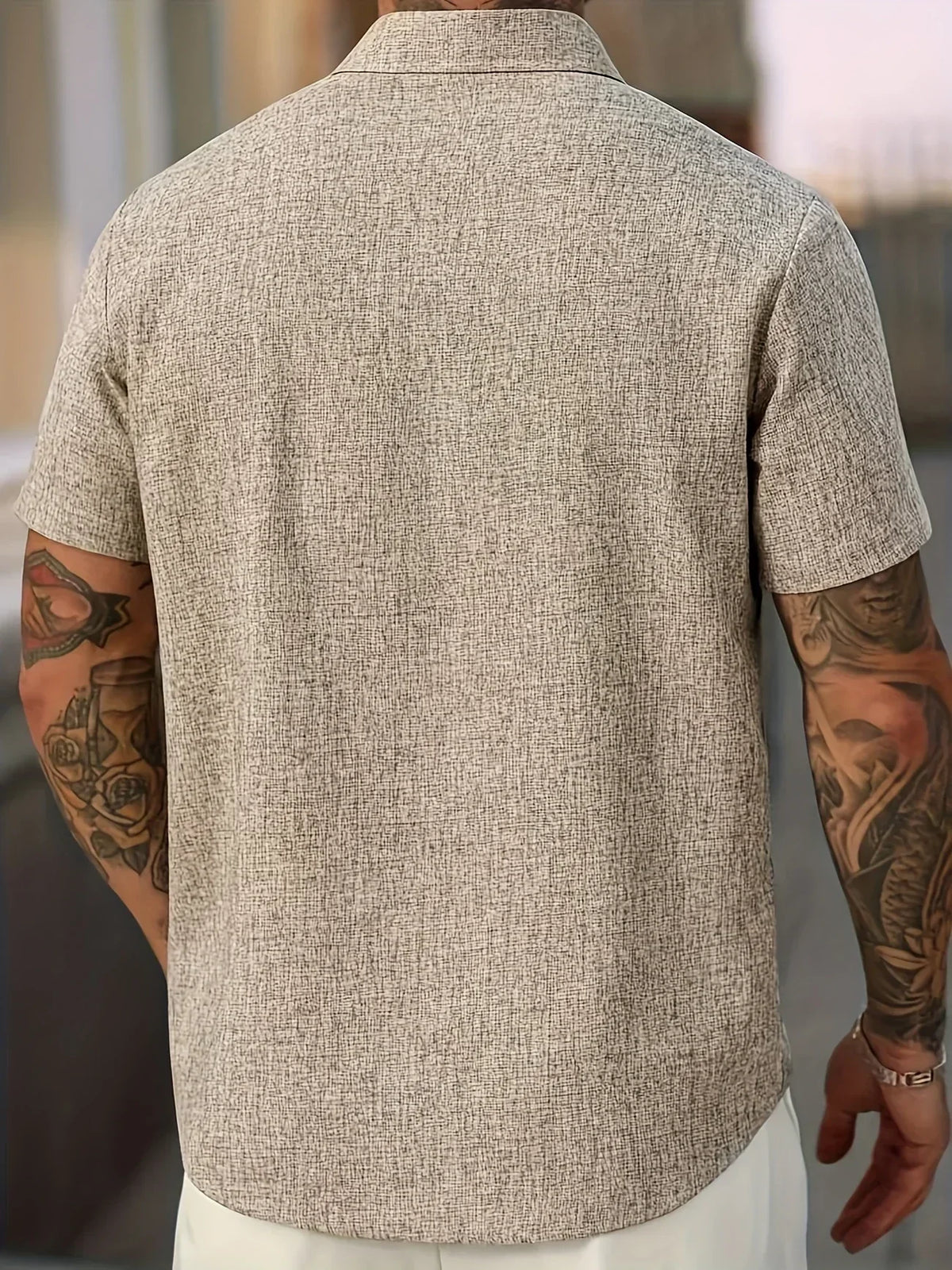 Bartolomé | Camisa ligera de manga corta en mezcla de lino