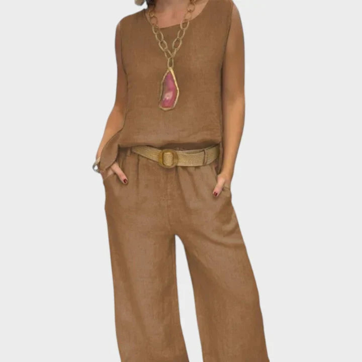 Paloma | Conjunto boho de dos piezas en color Beige
