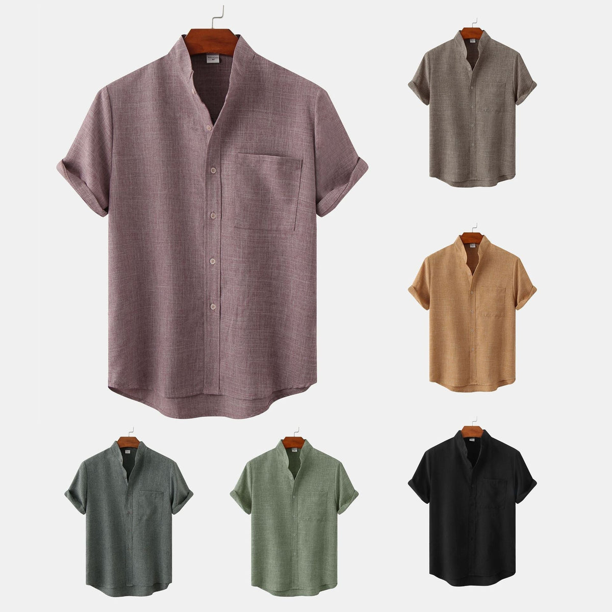 Leoncio | Camisa lisa de algodón con botones