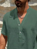 Arnaldo | Camisa elegante de verano con cuello alto