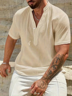 Arnaldo | Camisa elegante de verano con cuello alto