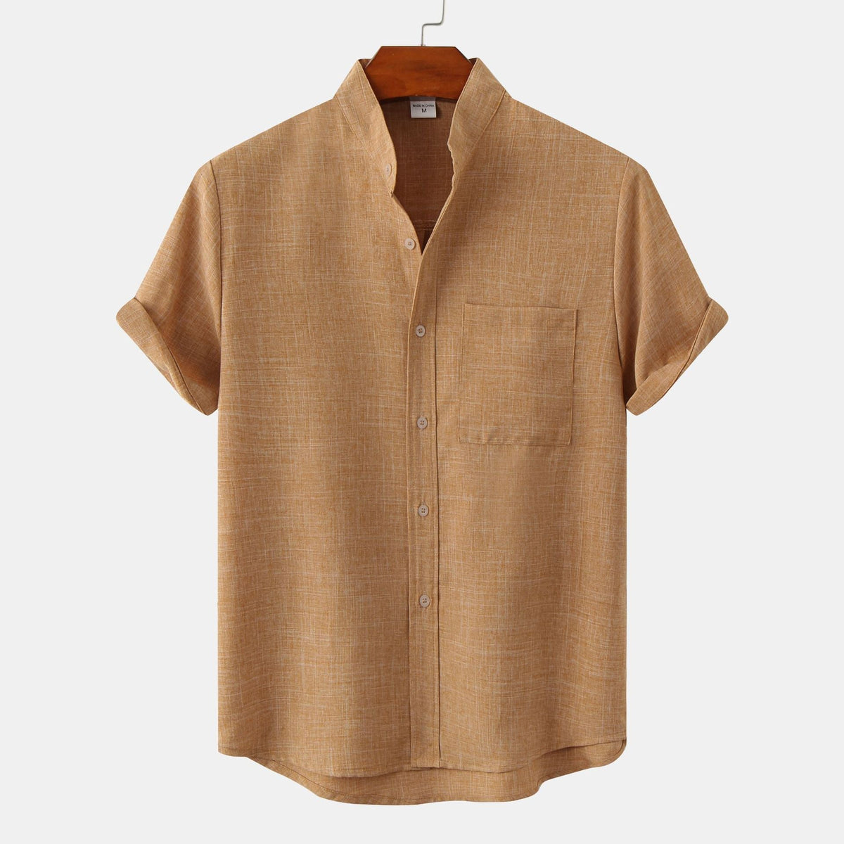 Leoncio | Camisa lisa de algodón con botones