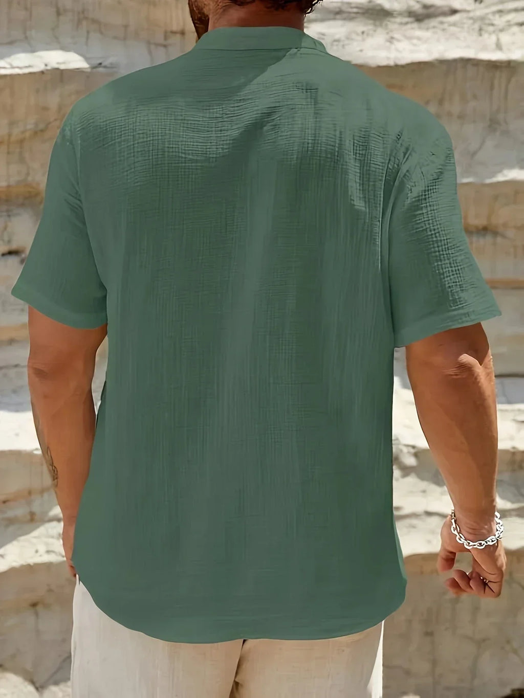 Arnaldo | Camisa elegante de verano con cuello alto