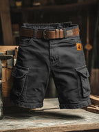 Eusebio | Pantalones cargo cortos retro con múltiples bolsillos