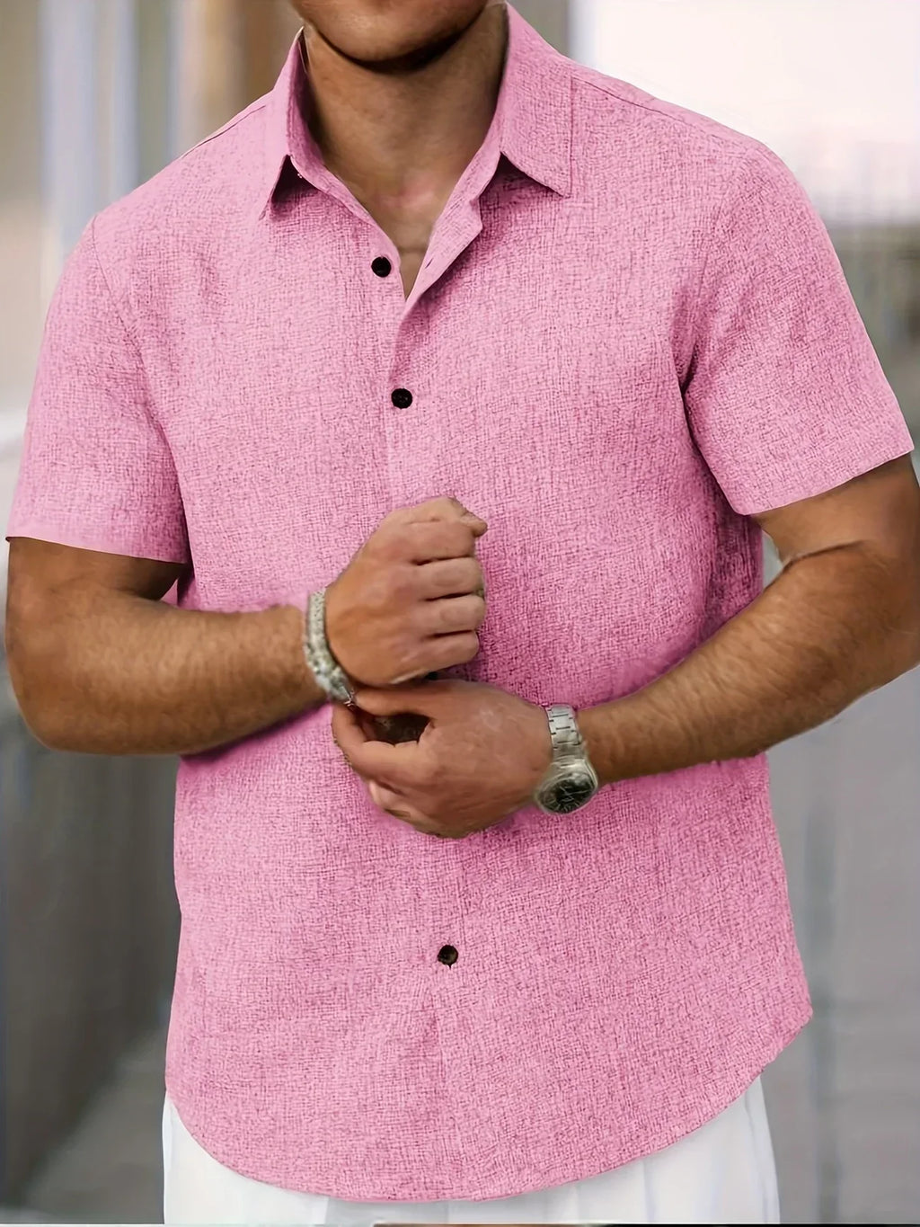 Bartolomé | Camisa ligera de manga corta en mezcla de lino