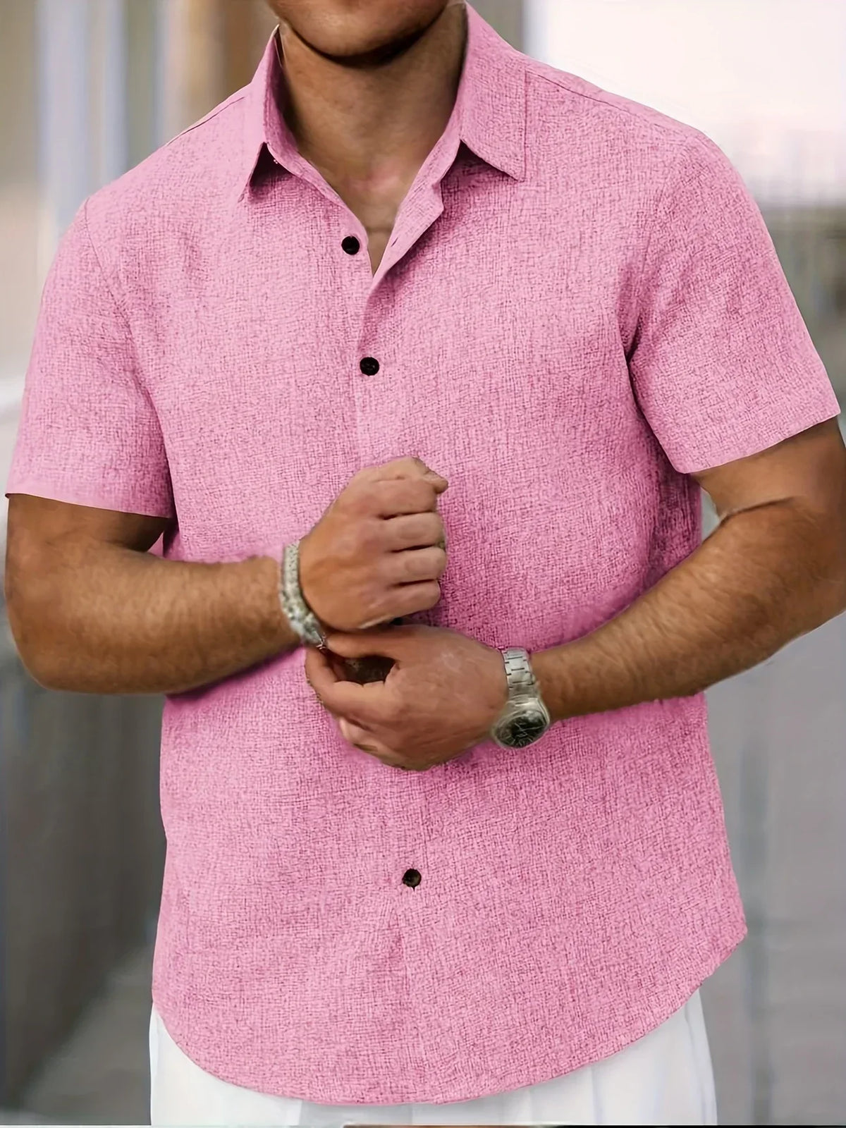 Bartolomé | Camisa ligera de manga corta en mezcla de lino