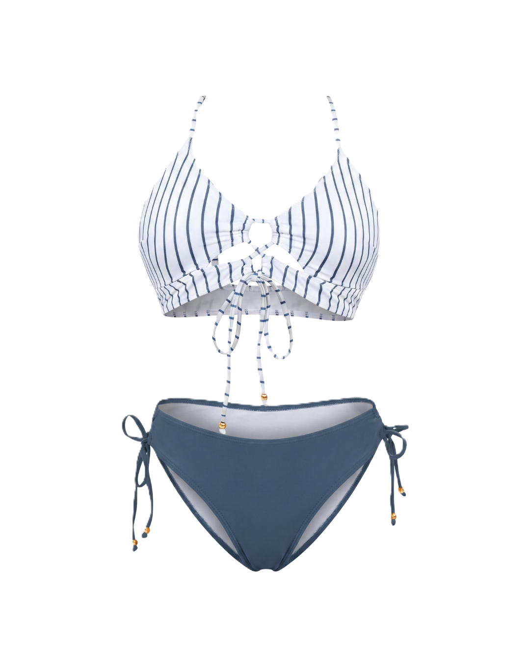 Casiana | Bikini con lazada frontal y estampado estampado animal en color Azul Marino