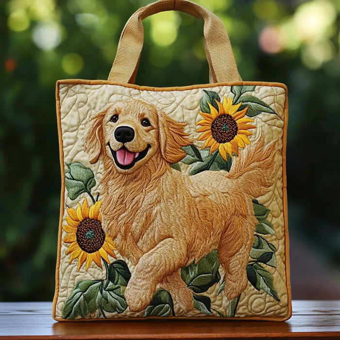 Concha | Bolso Tote Artesanal con Estampado de Golden y Girasoles