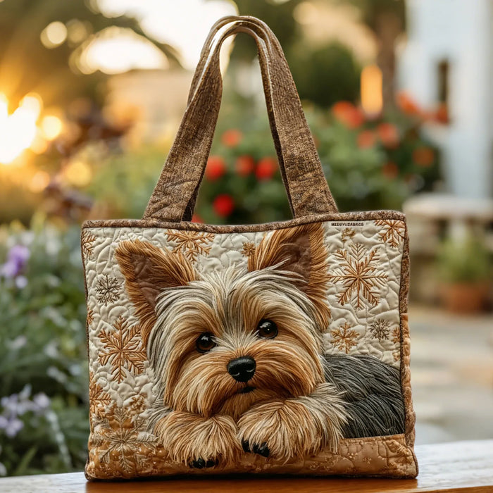 Visitación | Bolso Tote Artesanal con Estampado de Yorkshire Terrier