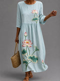 Vestido informal de mujer con estampado floral. en color Azul