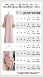 Magdalena | Vestido Estilo Francés con Flores 3D y Mangas Abullonadas