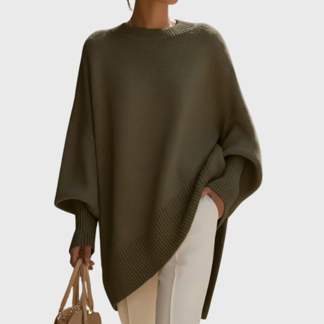 Livia | Poncho de Punto Holgado en color Rosa Palo