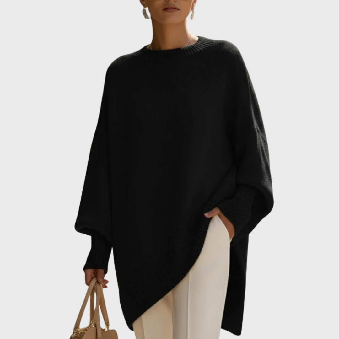 Livia | Poncho de Punto Holgado en color Rosa Palo
