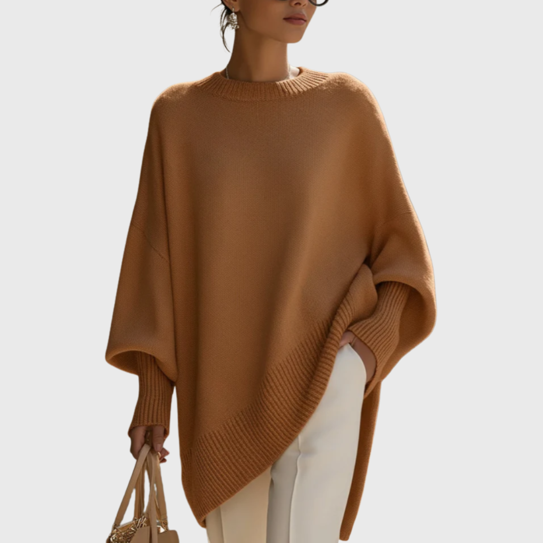Livia | Poncho de Punto Holgado en color Rosa Palo