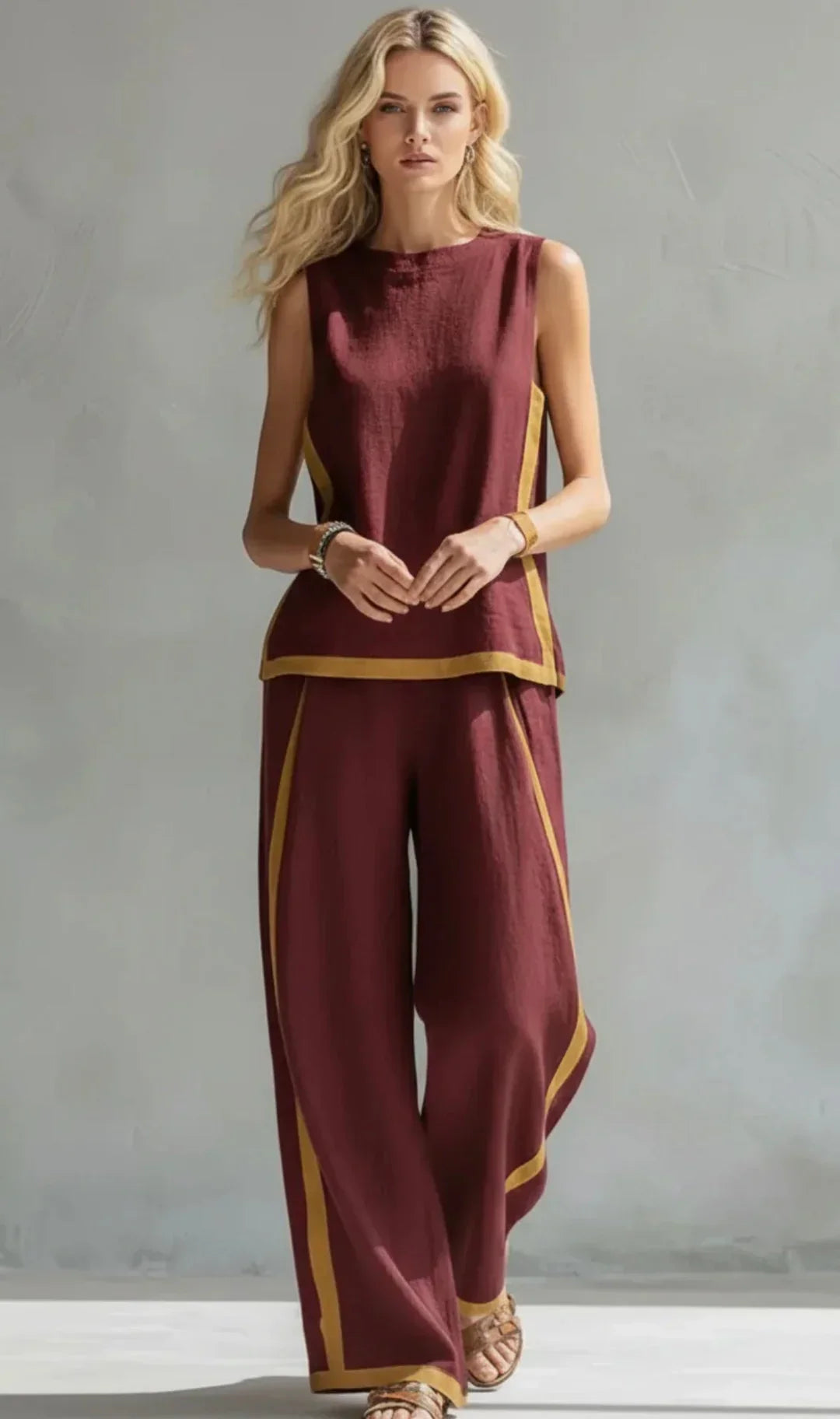 Leila | Conjunto elegante de dos piezas en color Gris