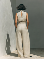 Venancia | Conjunto Minimalista Top y Pantalón Ancho en color Verde Militar