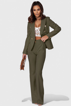 Rosalind Conjunto de Blazer y Pantalones Elegante en color Azul Marino