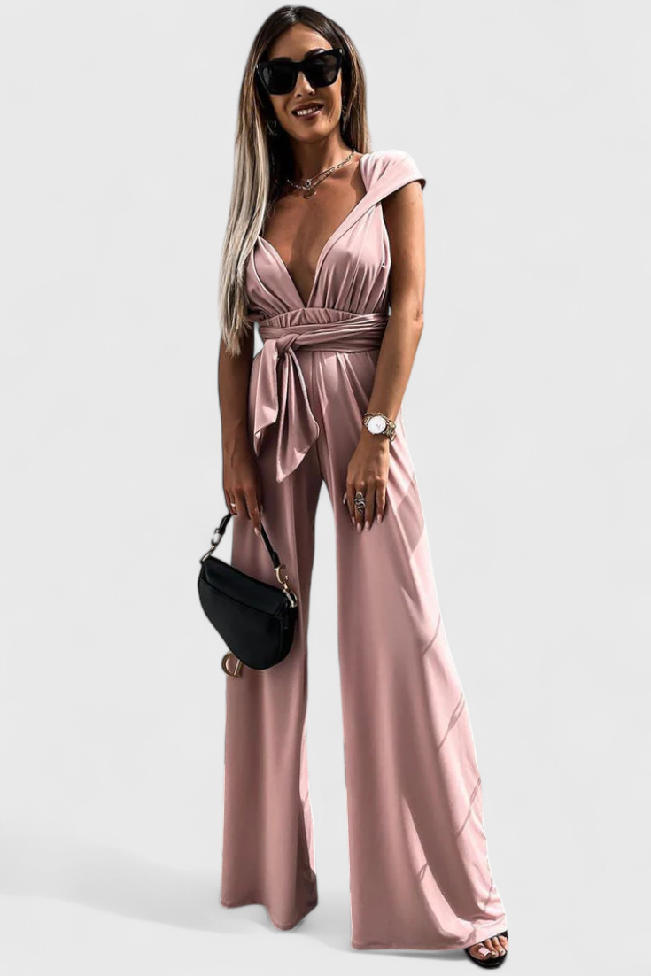 Ivana Mono de Pierna Ancha con Espalda Cruzada en color Rosa