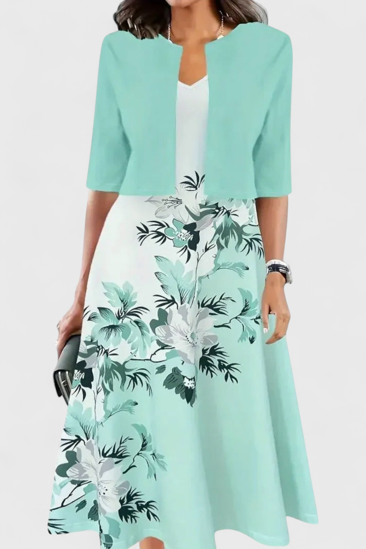 Estrella Conjunto de Vestido Blazer Midi en color Azul profundo
