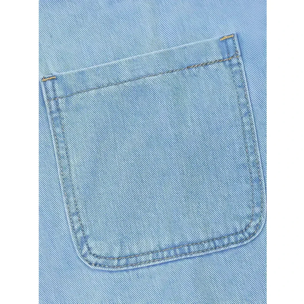 Honorata | Vestido vaquero sin mangas con franzido