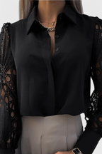 Tabitha | Blusa elegante de Corte Relajado en color Negro