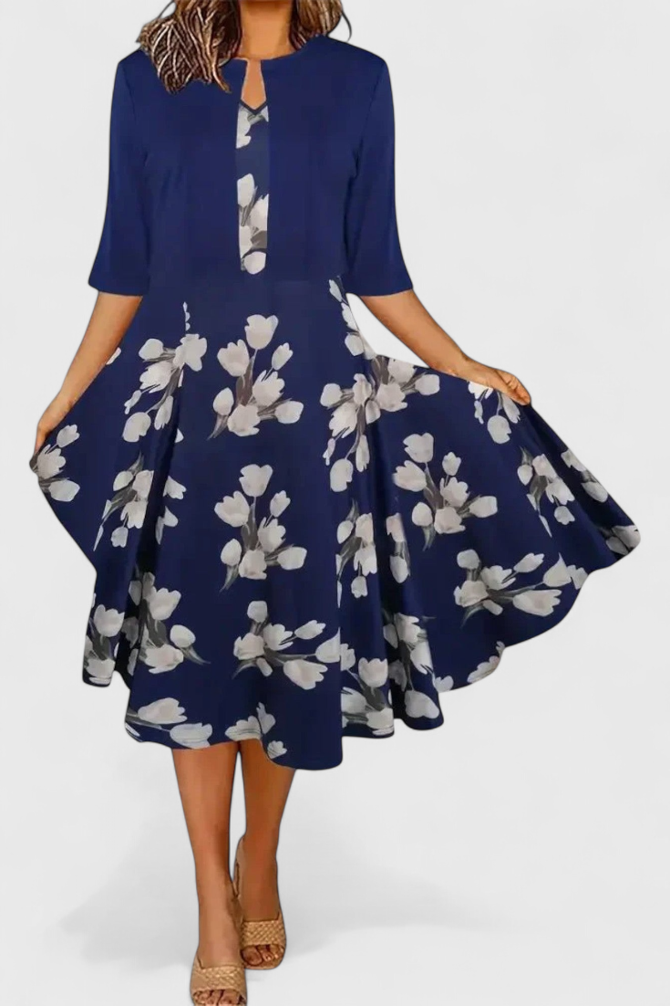 Estrella Conjunto de Vestido Blazer Midi en color Azul profundo
