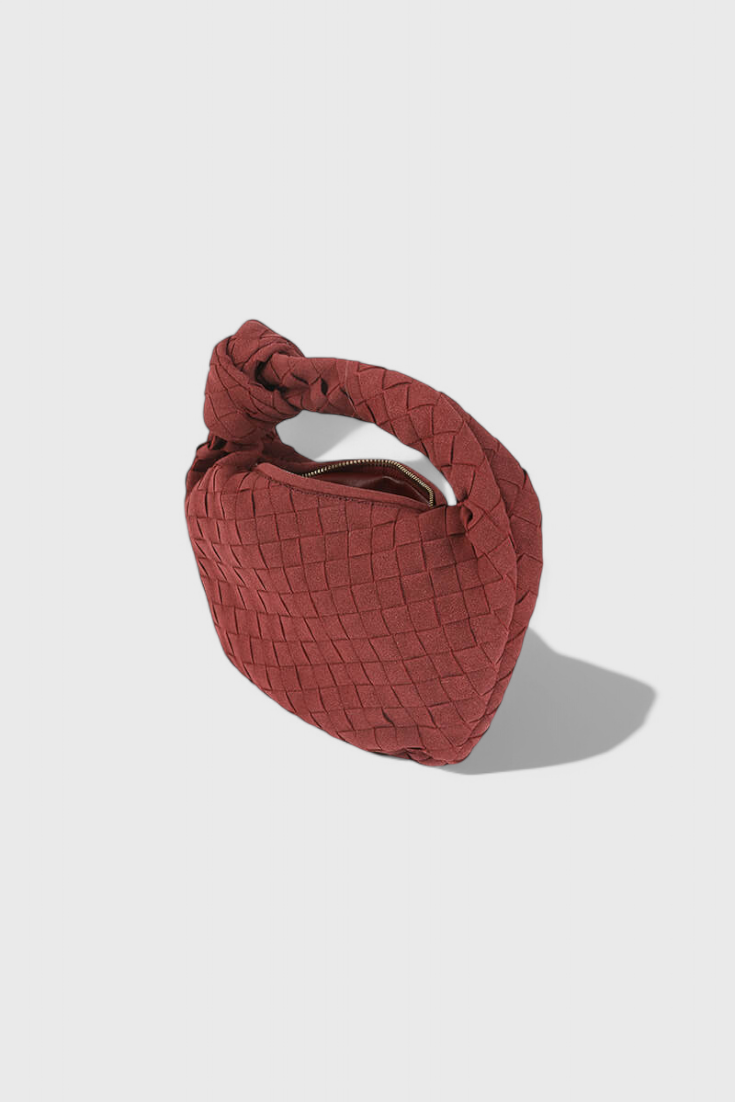 Remi Bolso Mini Woven con Detalle de Nudo en color Crema