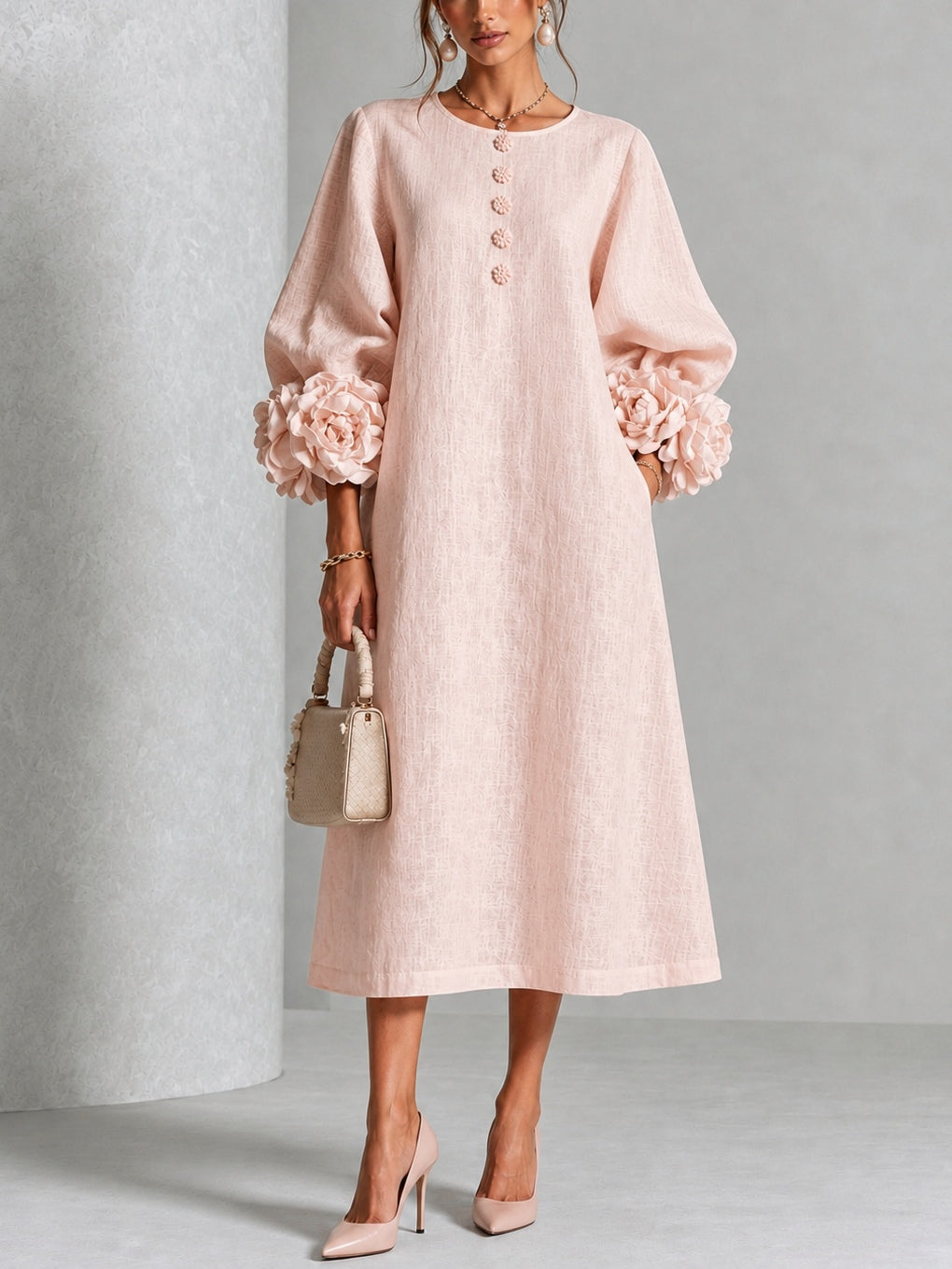 Valeria | Vestido midi floral con botones