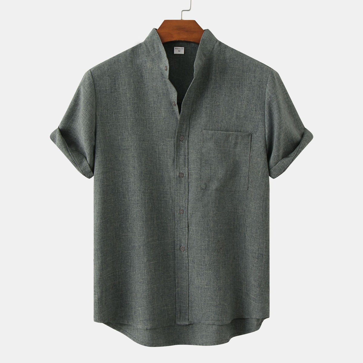 Leoncio | Camisa lisa de algodón con botones