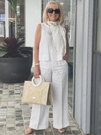 Trinidad | Conjunto Blanco Blusa y Pantalón Ancho
