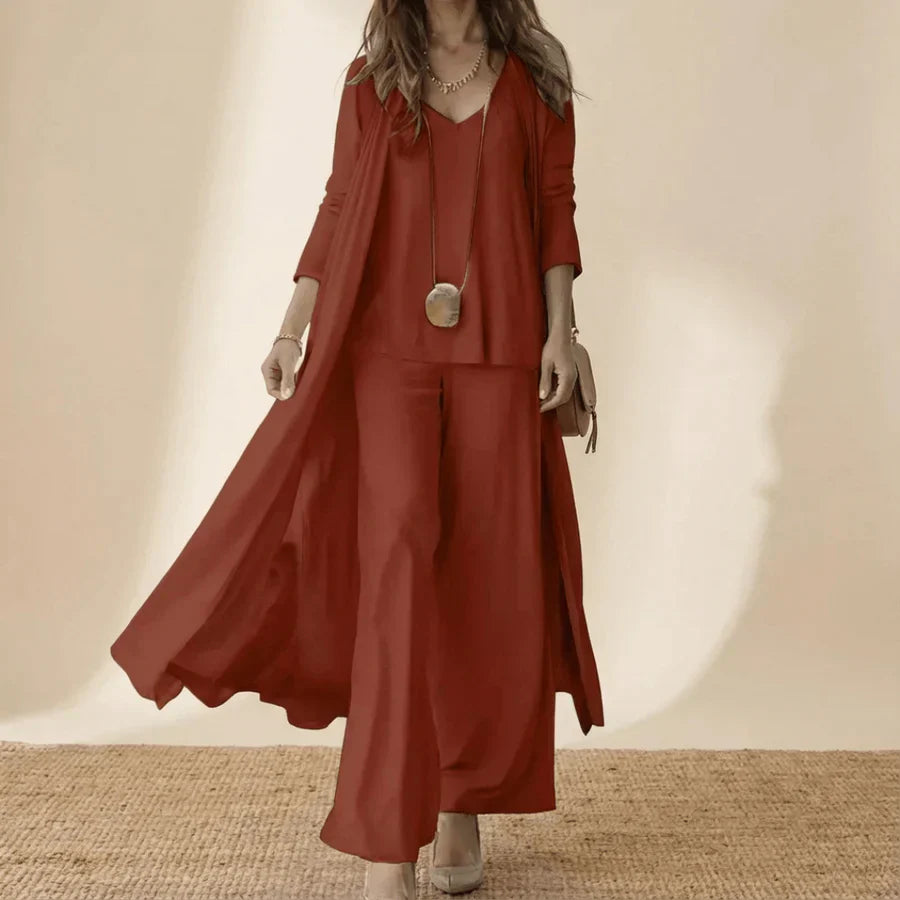 RAQUEL | Conjunto elegante de 3 piezas en color Caqui