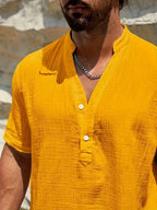 Arnaldo | Camisa elegante de verano con cuello alto